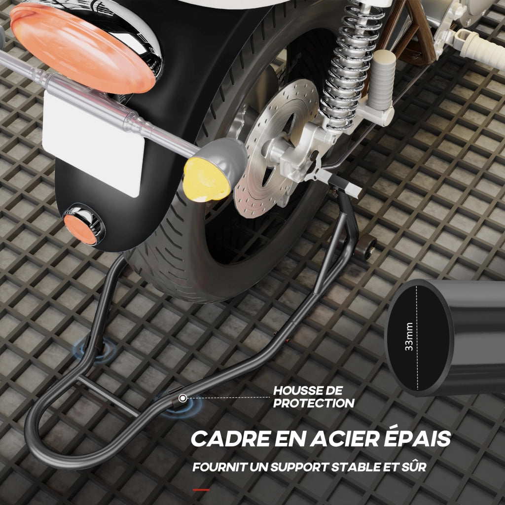 Cavalletto posteriore moto con ruote ¨C Xylo ¨C Supporto ruota con bobbine nero