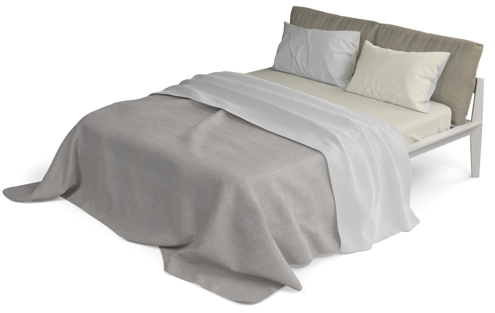 Set Lenzuola Singolo Sopra Sotto e Federe Doubleface Grigio Chiaro/Panna