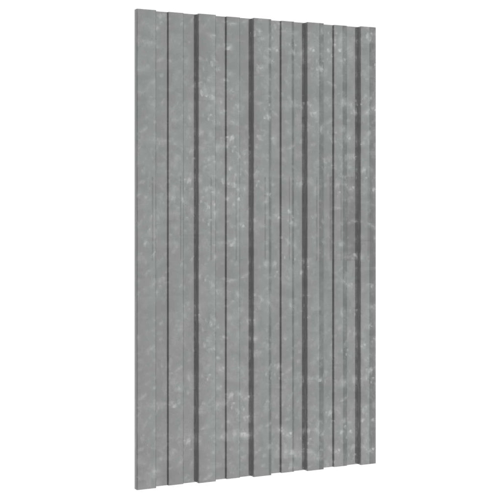 Pannello per tetto 12 pz Argento 80 x 45 cm Acciaio zincato CFW1242625