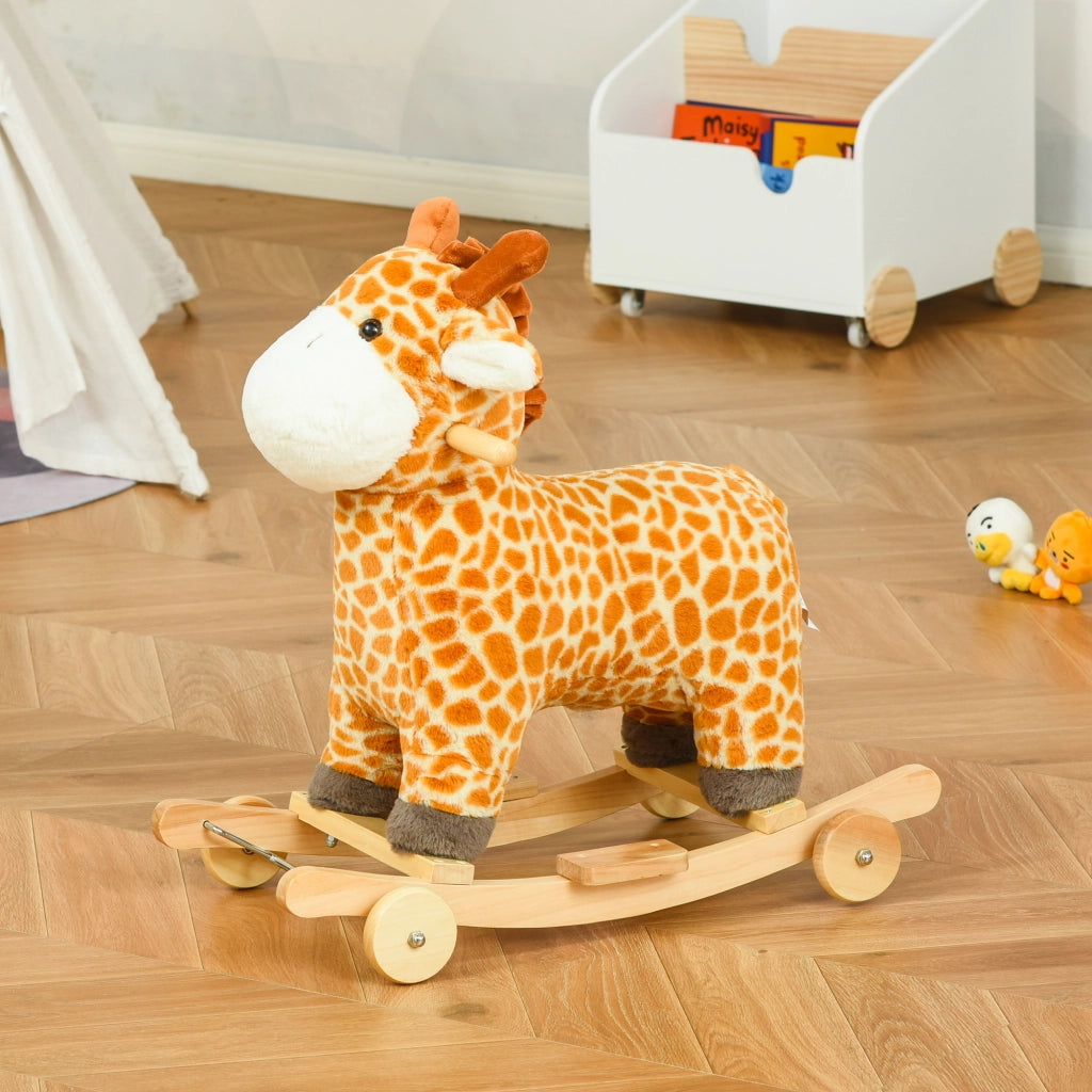 Giraffa Portagiochi 2 in 1 con Suono ¨C Zephmum ¨C Legno di Pioppo Peluche Poliestere
