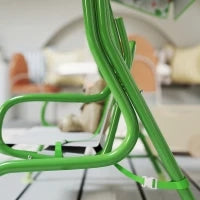 Dondolo per Bambini da Esterno a 2 Posti con Tettuccio Regolabile e Cinture di Sicurezza, 112x75x120 cm, Verde