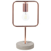 Lampada da Tavolo in Metallo Colore Rame Struttura in Cemento Industriale