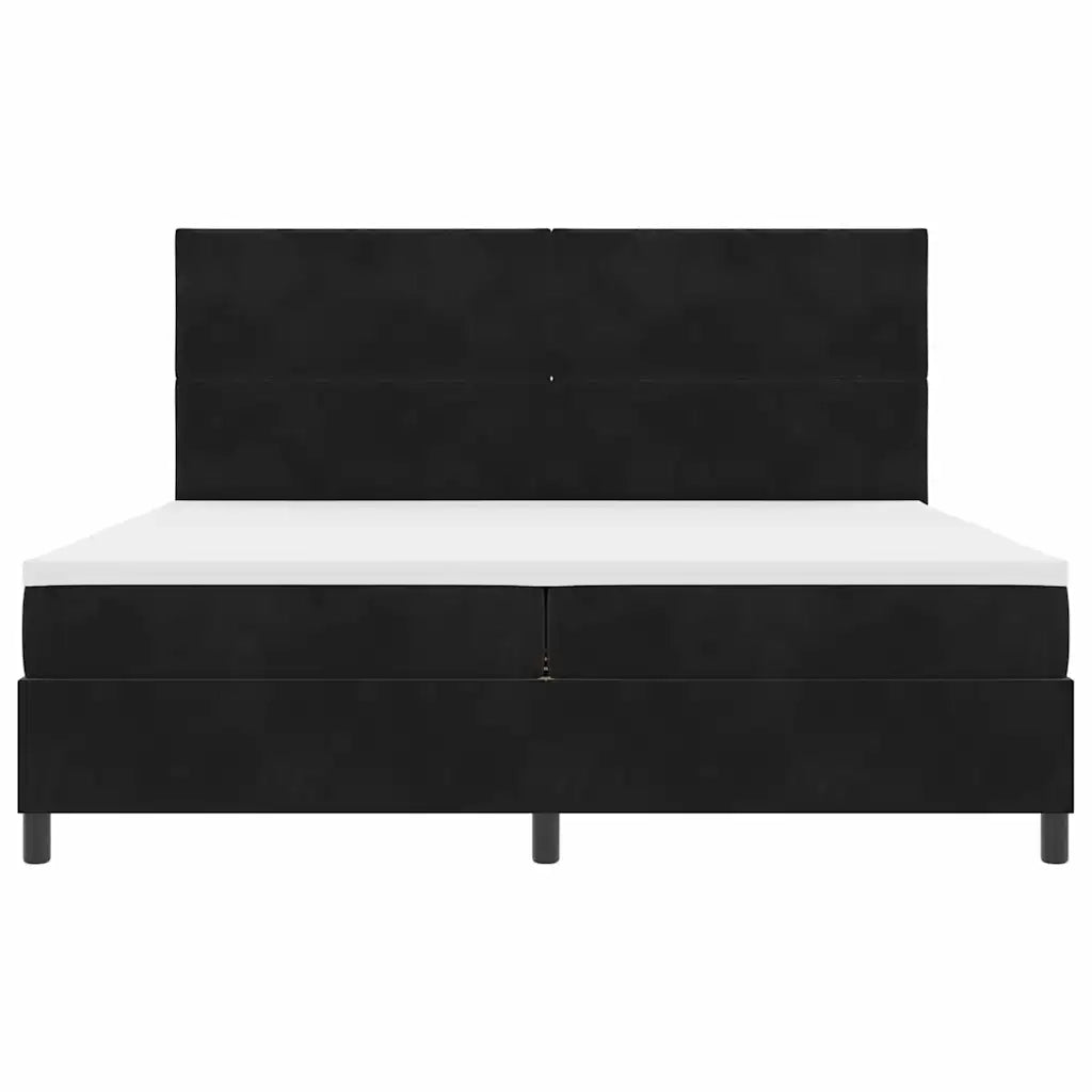 Letto a Sorgente LED con materasso Nero 200 x 200 cm Tessuto 3343402
