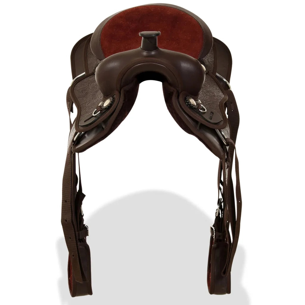 Sella Western Testiera e Pettorale in Vera Pelle 13" Marrone 91351