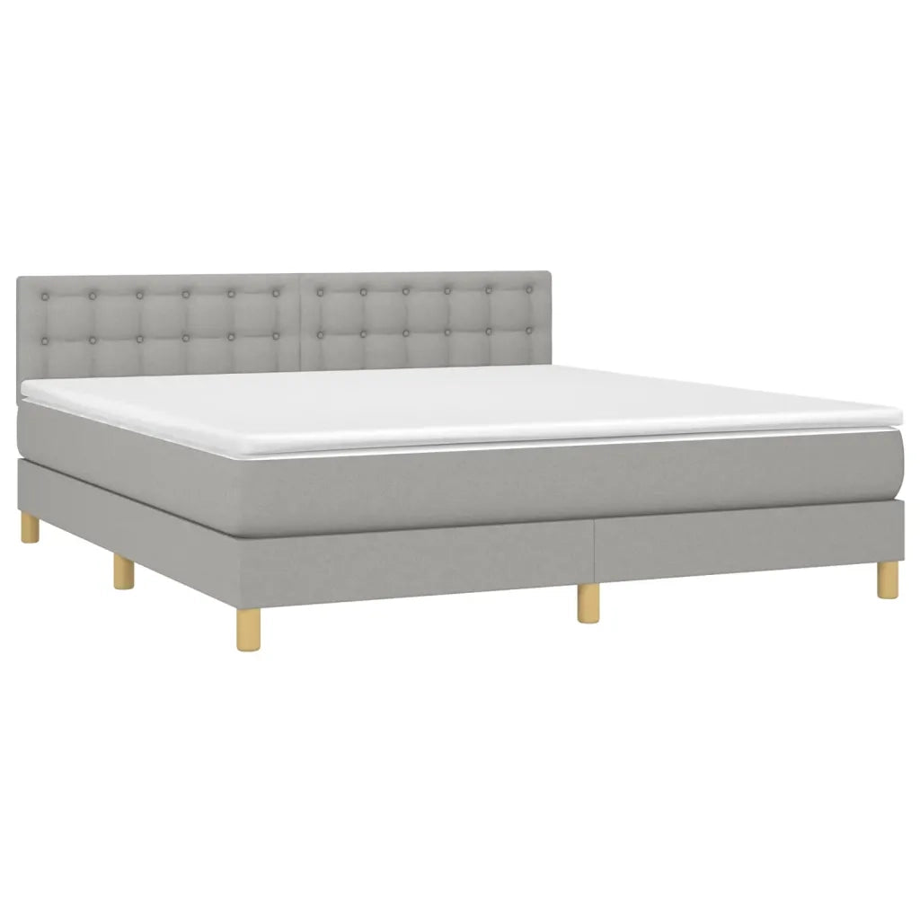 Giroletto a Molle con Materasso Grigio Chiaro180x200 cm Tessutocod mxl 123516