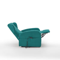 Poltrona Alzapersona Elettrica 2 Motori 73x101x86 cm Adele in Microfibra Dispositivo Medico 1 Turchese