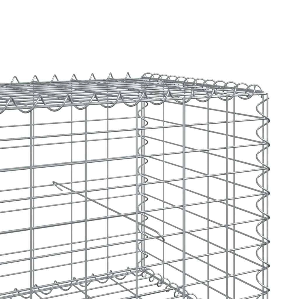 Gabbione recinto a gabbia muro di contenimento con coperchio 700 x 50 x 50 cm ferro zincato argento 02_0040196