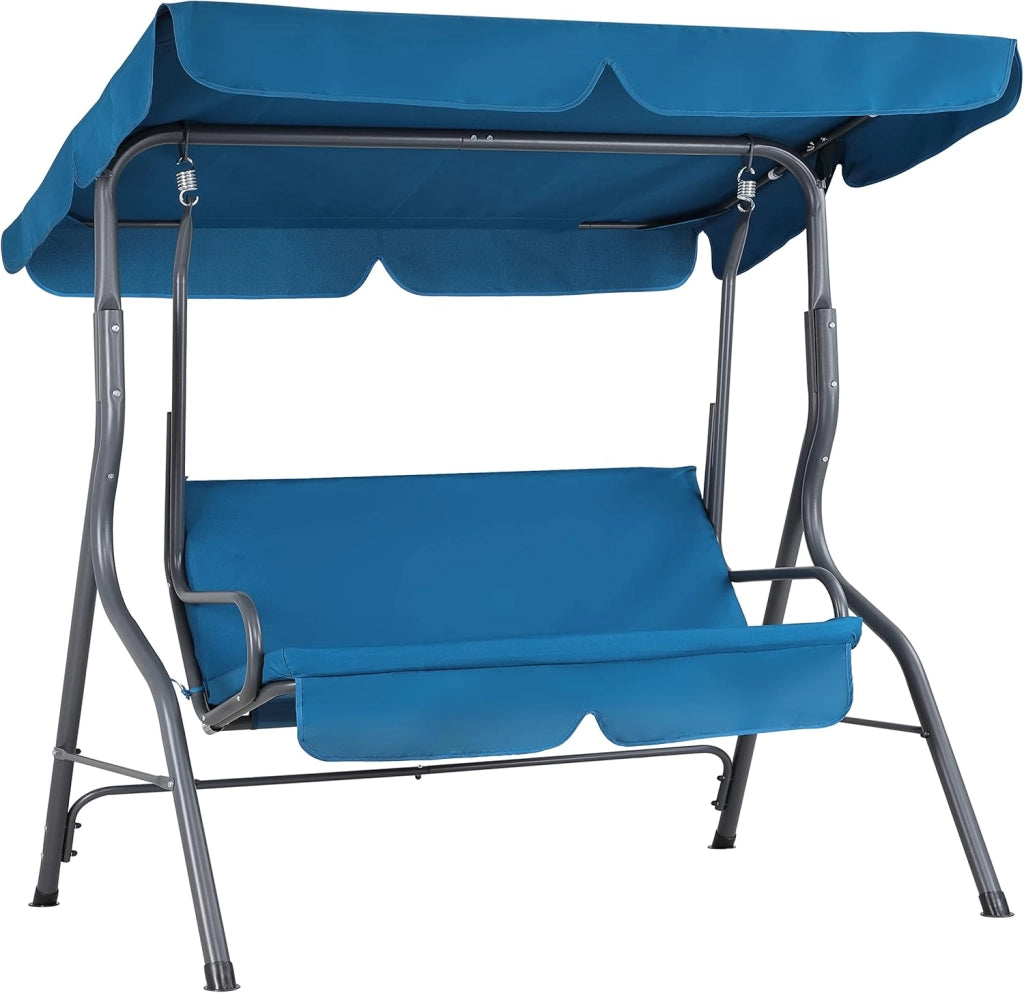 Dondolo Altalena da Giardino Hollywood 140x112x150cm 2 posti con Tettuccio Parasole Imbottito per Esterno