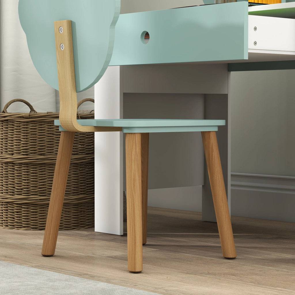 Scrivania Bambini con Sedia ¨C zephmum ¨C Verde 80x41x74.5 cm