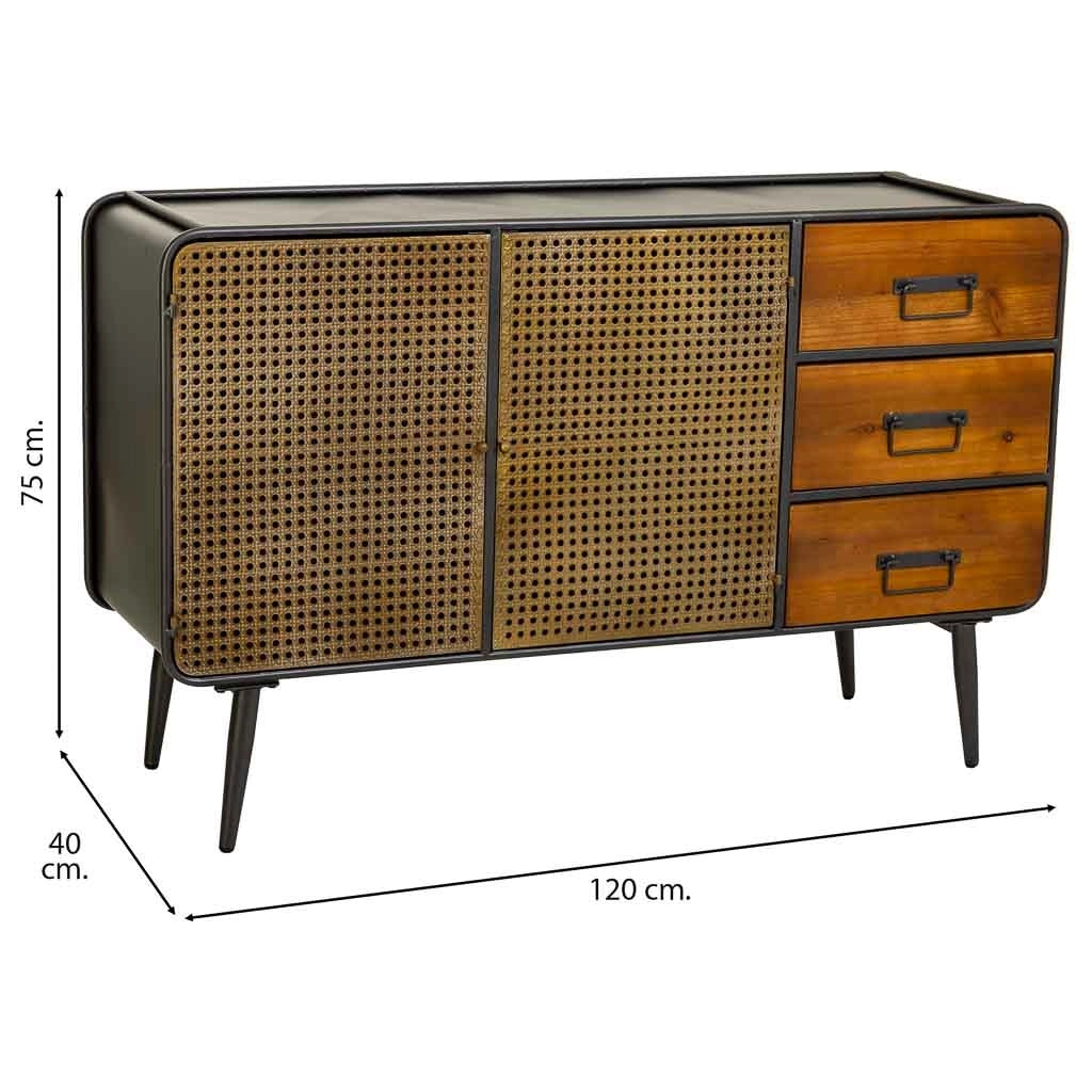 Credenza in metallo marrone 120x40x75h