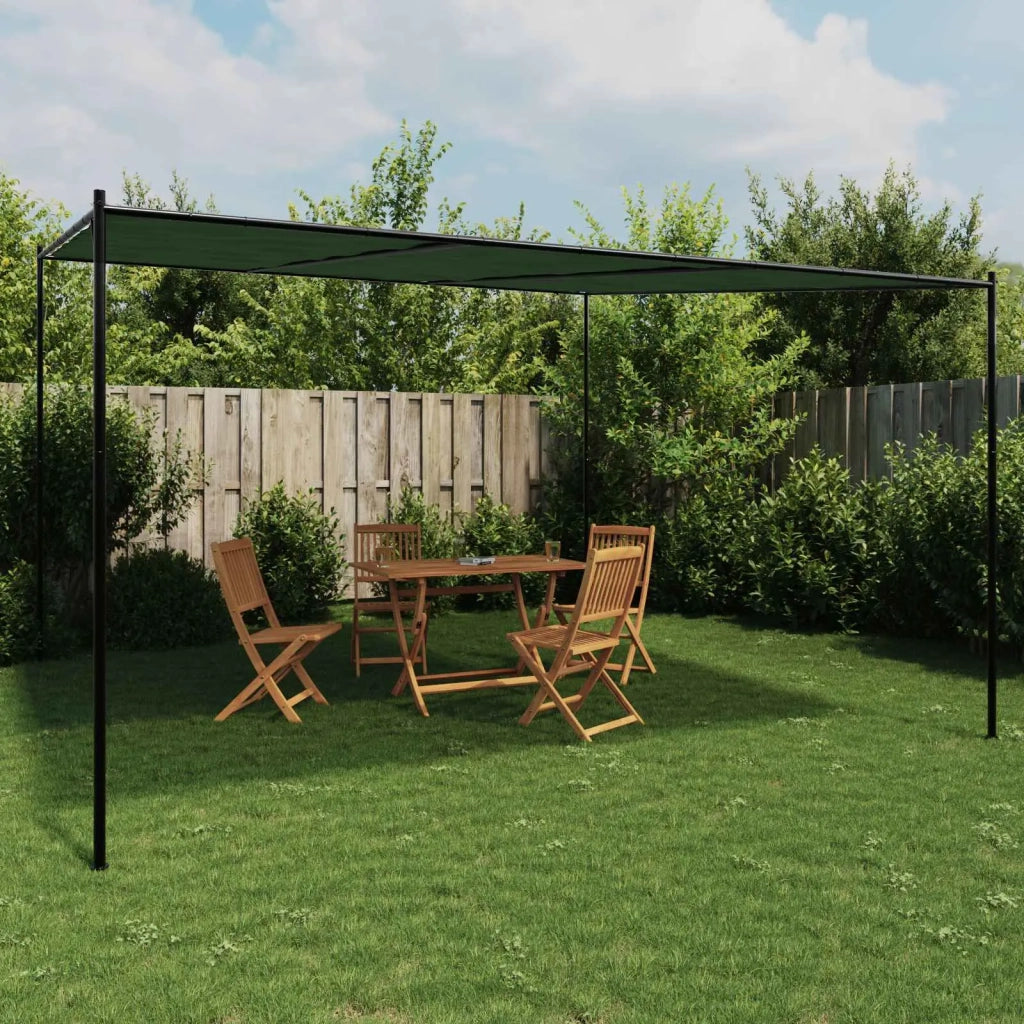 Gazebo 4 x 3,98 x 2,67 m Verde Poliestere e Acciaio 42030533