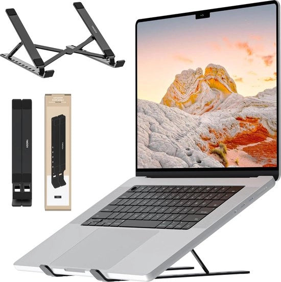 Accessorio per Laptop in Alluminio Riciclato - Standard - Duraturo e Compatibile con MacBook, iPad e Lenovo - Laptop per Gioco, Ufficio e Tecnologia - Accessori per Monitor, Tablet e Notebook in Nero