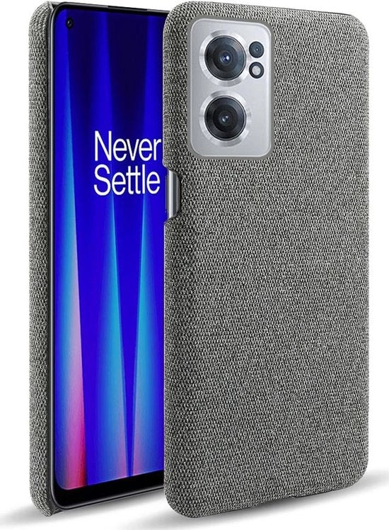 Case per OnePlus Nord CE 2 con finitura in tessuto grigio