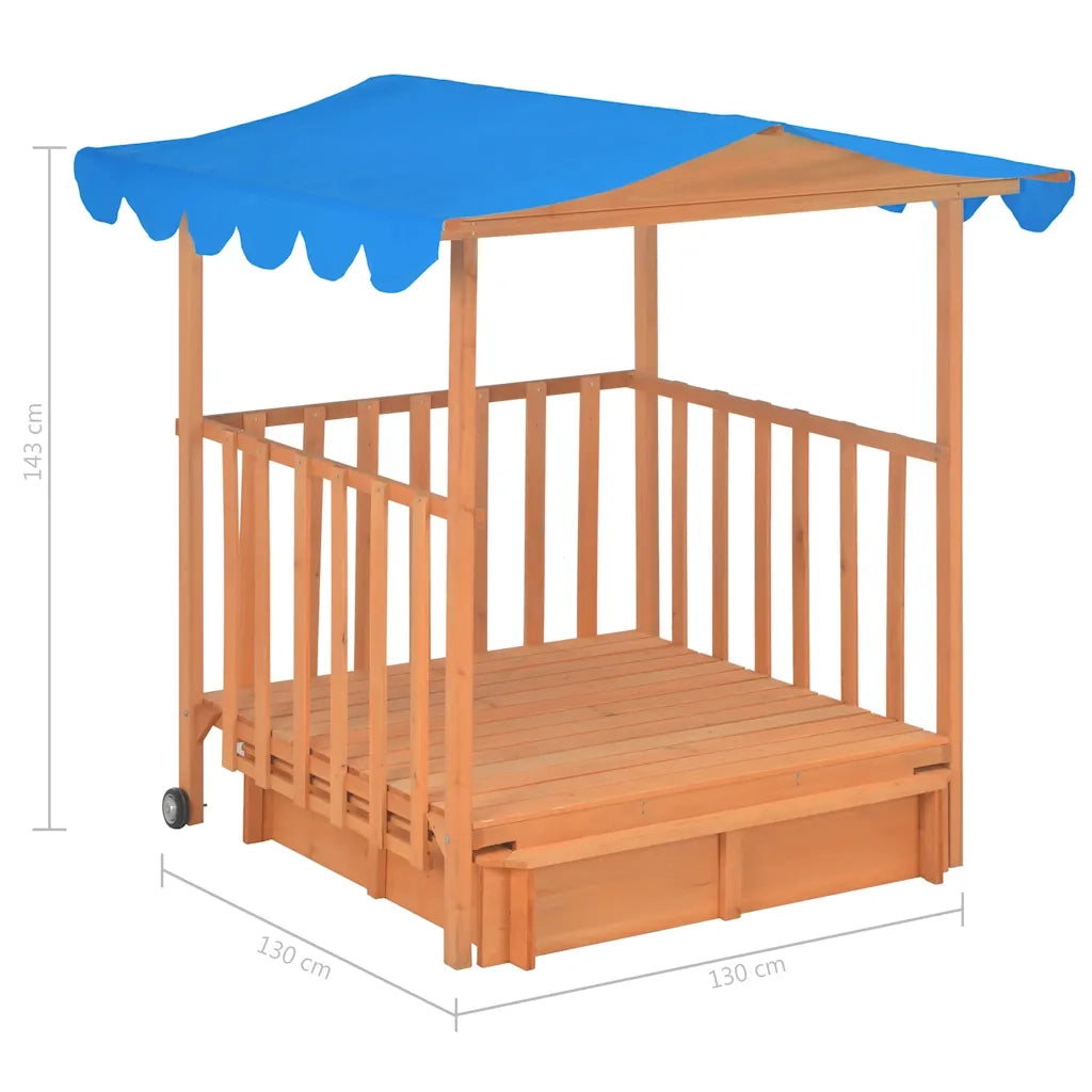 Casetta dei Giochi con Sabbiera in Legno di Abete Blu UV50 CFW8871946