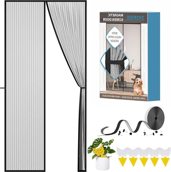 Velo gorden Magnetico Velo schermo Finestra 90 x 210 cm - Senza Forare - Bonus Etichetta Gialla