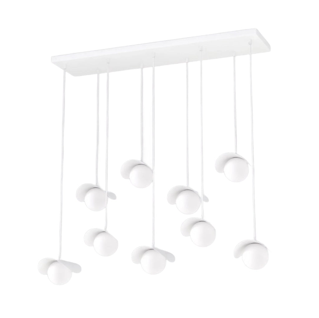 Lampadario RITUAL Emibig 9xG9 sfere vetro bianco decorativo