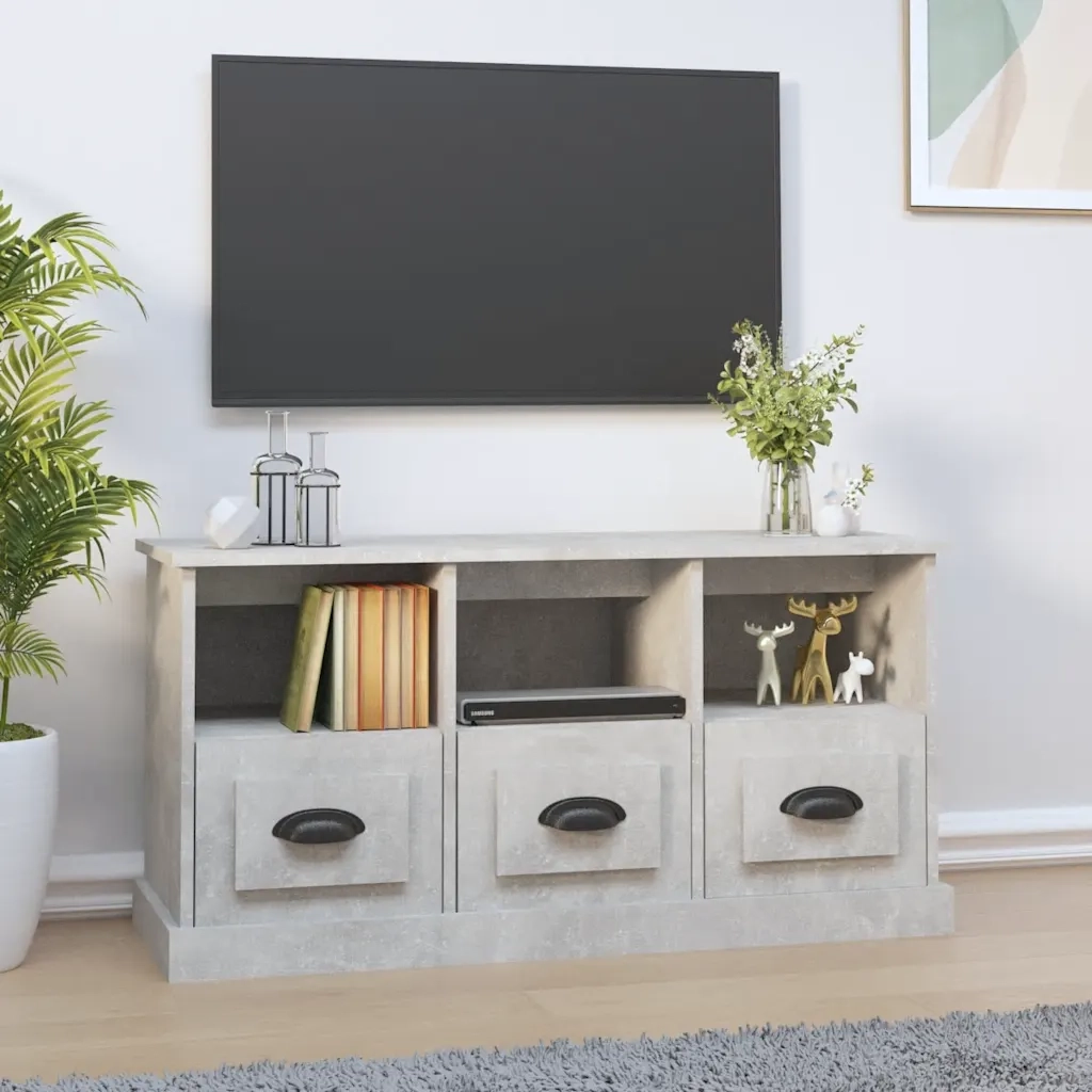 Mobile per TV-Credenza TV-Console TV Grigio Cemento 100x35x50 cm in Legno Multistrato