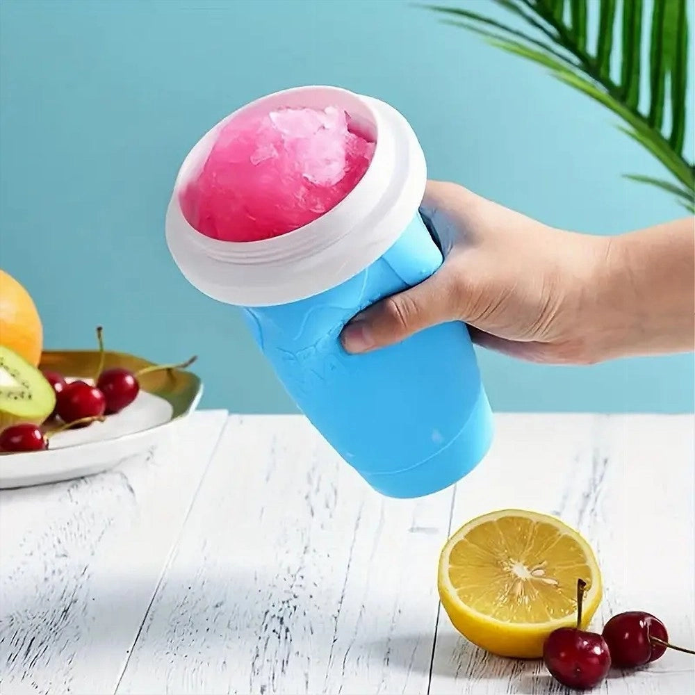 Trade Shop - Tazza 300 Ml Da Spremere Gelatiera Surgelata In Silicone Granite Frullati Frappè -