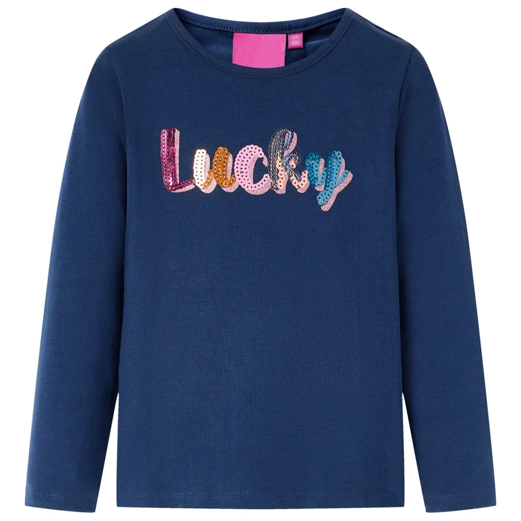 Maglietta da Bambina Maniche Lunghe Blu Marino 116cod mxl 131956