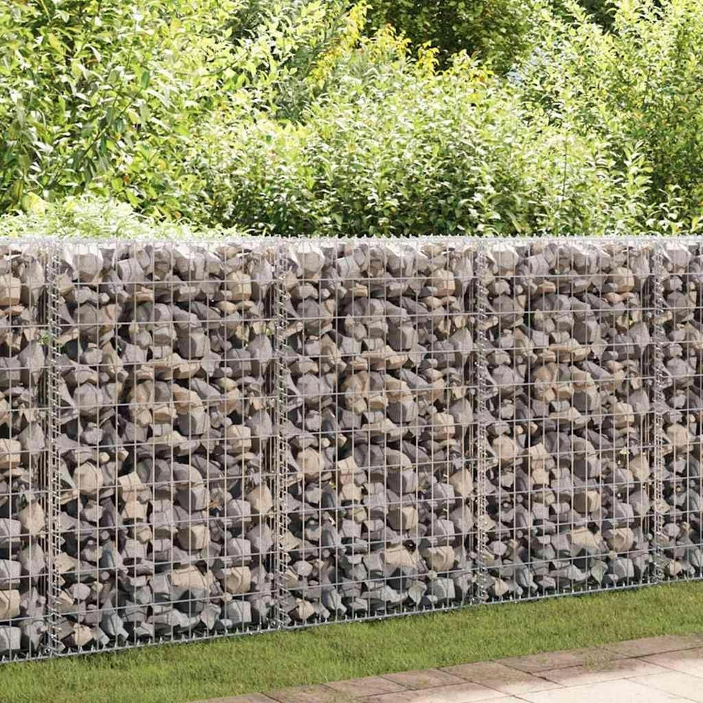 Rete Gabbione Giardino in Acciaio Galvanizzato 100x80x30 cm per Recinzioni e Muretti