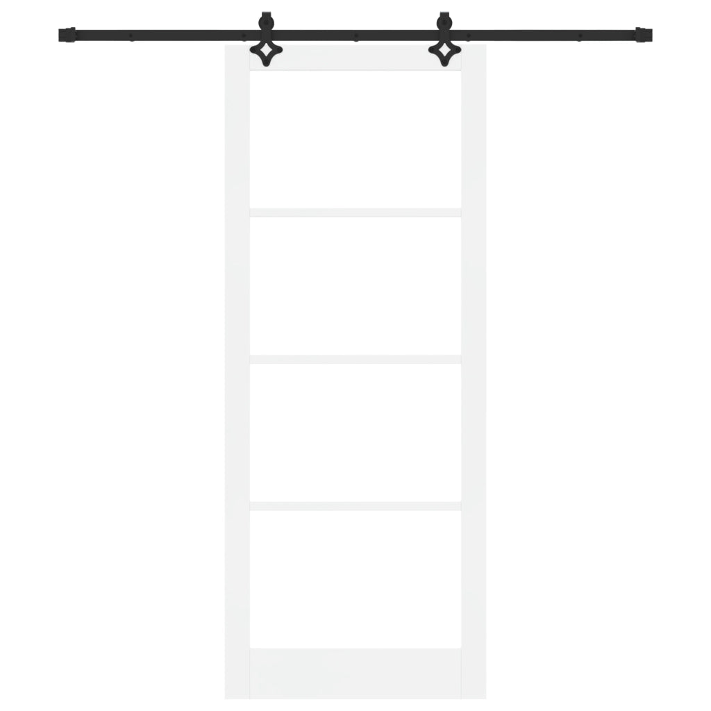Set di porte scorrevoli  con hardware Bianco 93x232 cm Legno massello di pino