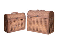 Set 2 Bauletti Rattan 39x18x33 cm