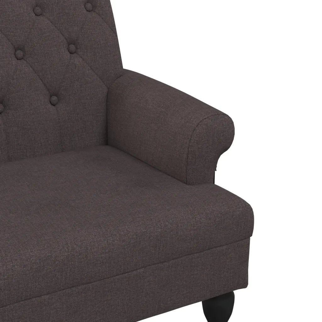 Panca con Schienale-Divano Sedia Marrone Scuro 120x62x75,5 cm in Tessuto
