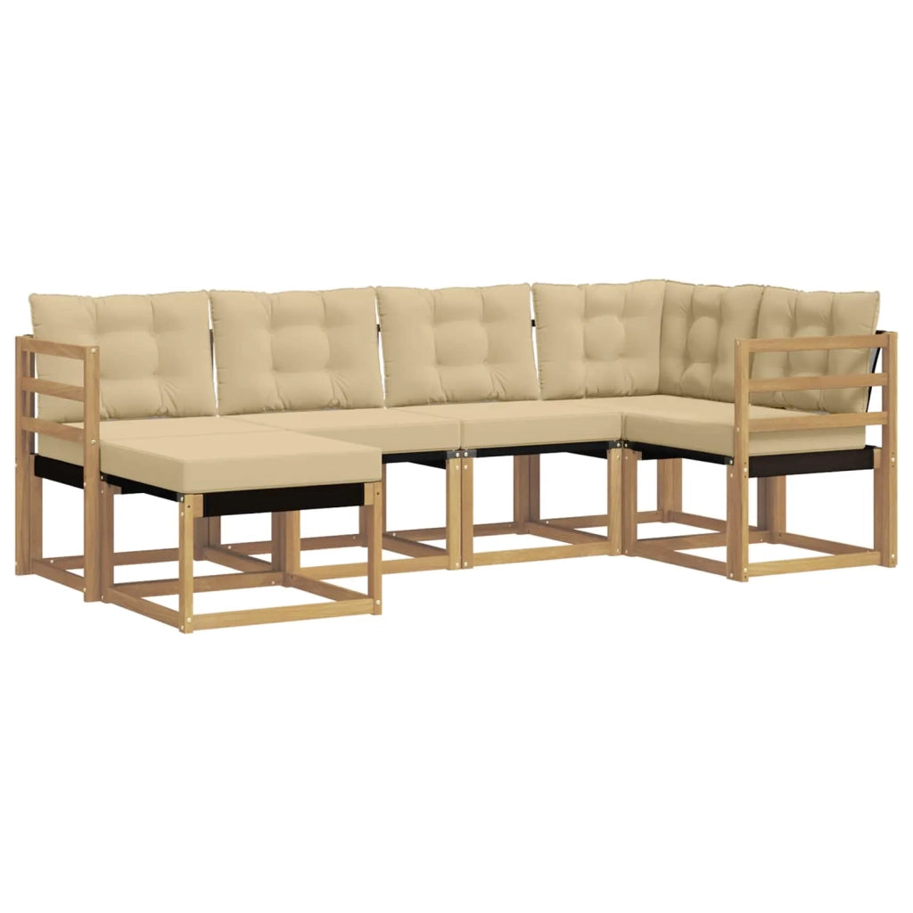 Set di divani da esterno 6 pz Bianco e Beige 3389635