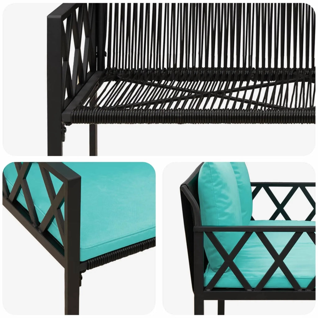 Panchine da esterno 2 -Seater 116 x 56 x 75 cm polyrattan 42025356
