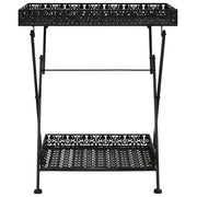 Tavolo da Tè Pieghevole Vintage Metallo 58x35x72 cm Nero 245941