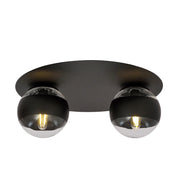Plafoniera Minimal Mnemosine Acciaio Nero 2 Luci E14 Ip20