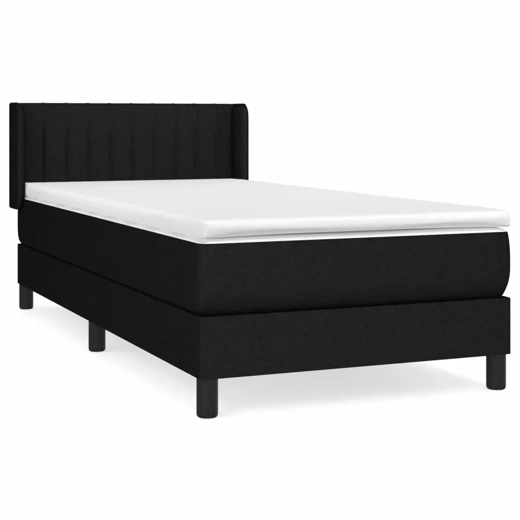 Giroletto a Molle con Materasso Nero 90x200 cm in Tessuto cod mxl 32396