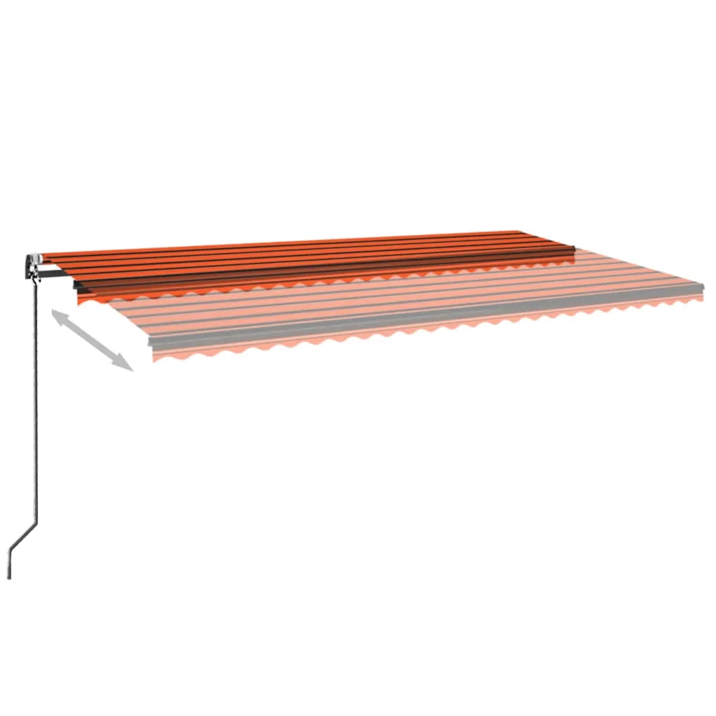 Tenda Automatica Sensore Vento e LED 600x300 cm Arancio Marrone
