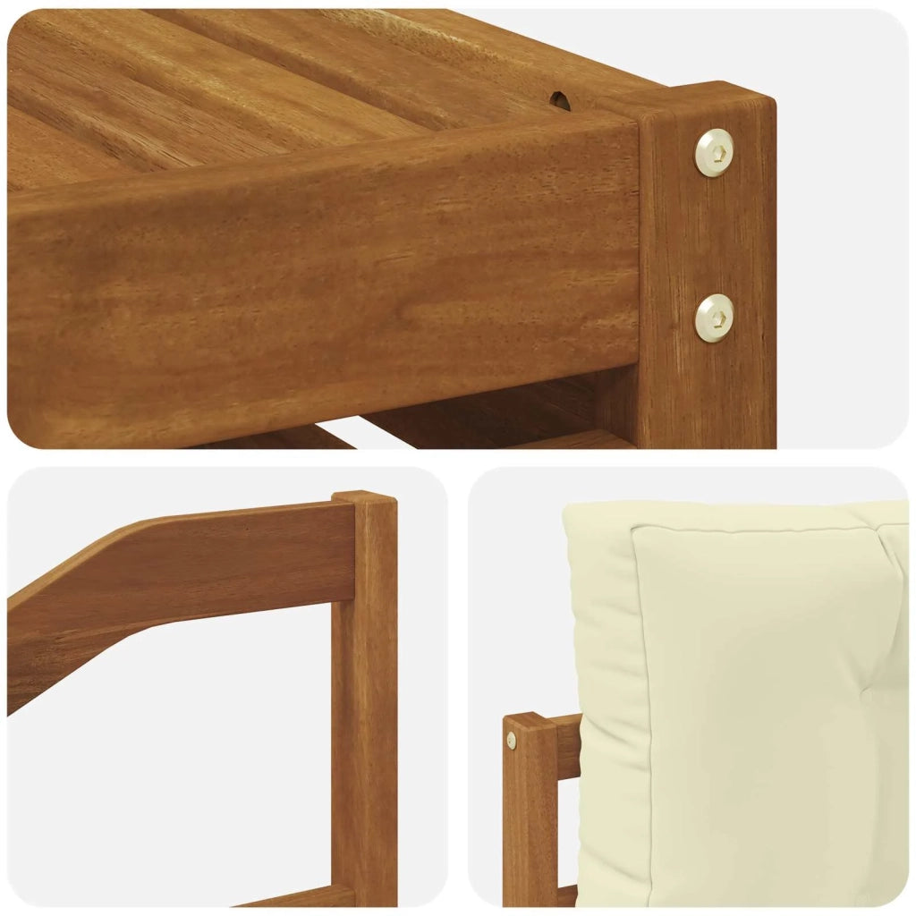 Set di divani da esterno con cuscino 7 pcs Naturale e Crema 3373115