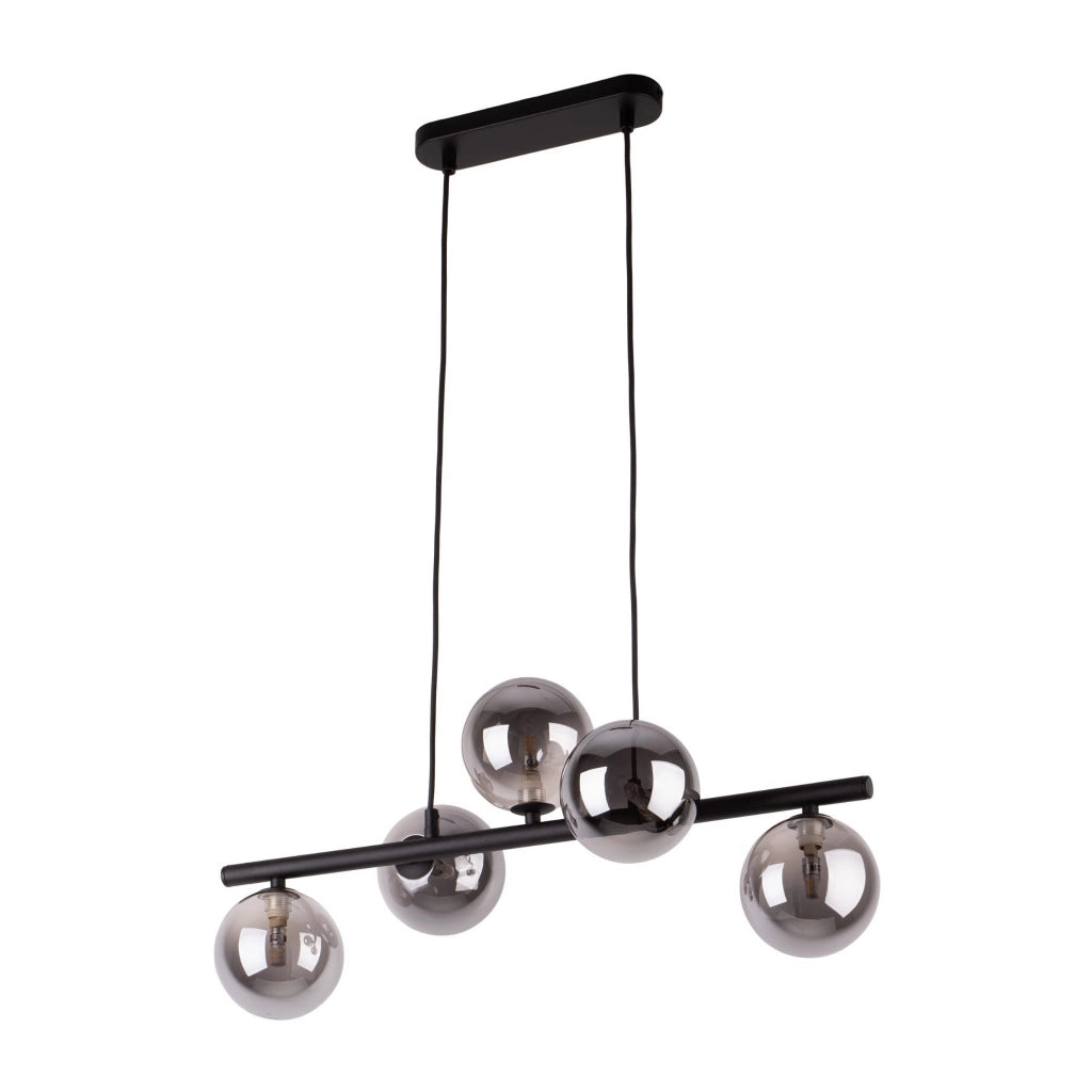 Lampadario Estera TK-Lighting nero 5xG9 vetro metallo