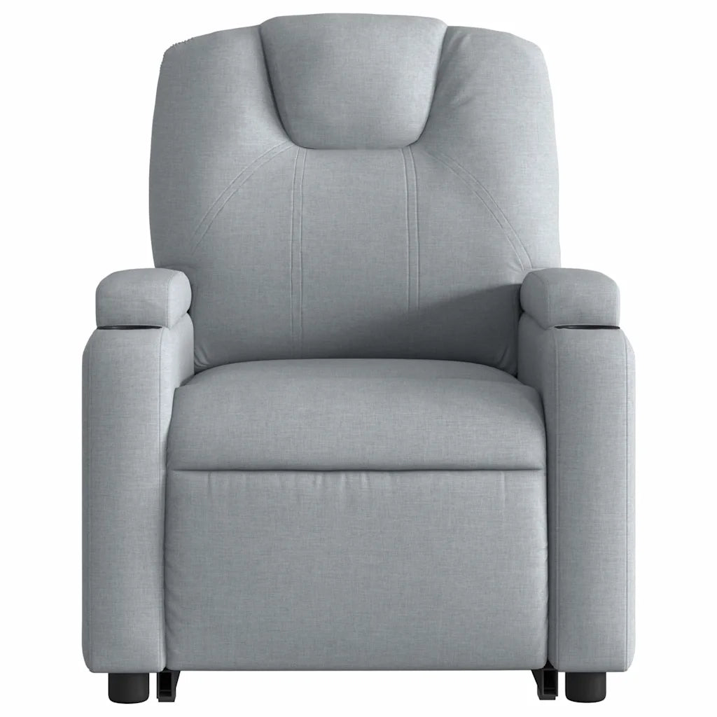 Poltrona Alzapersona Massaggi Reclinabile Grigio Chiaro Tessuto 3204380