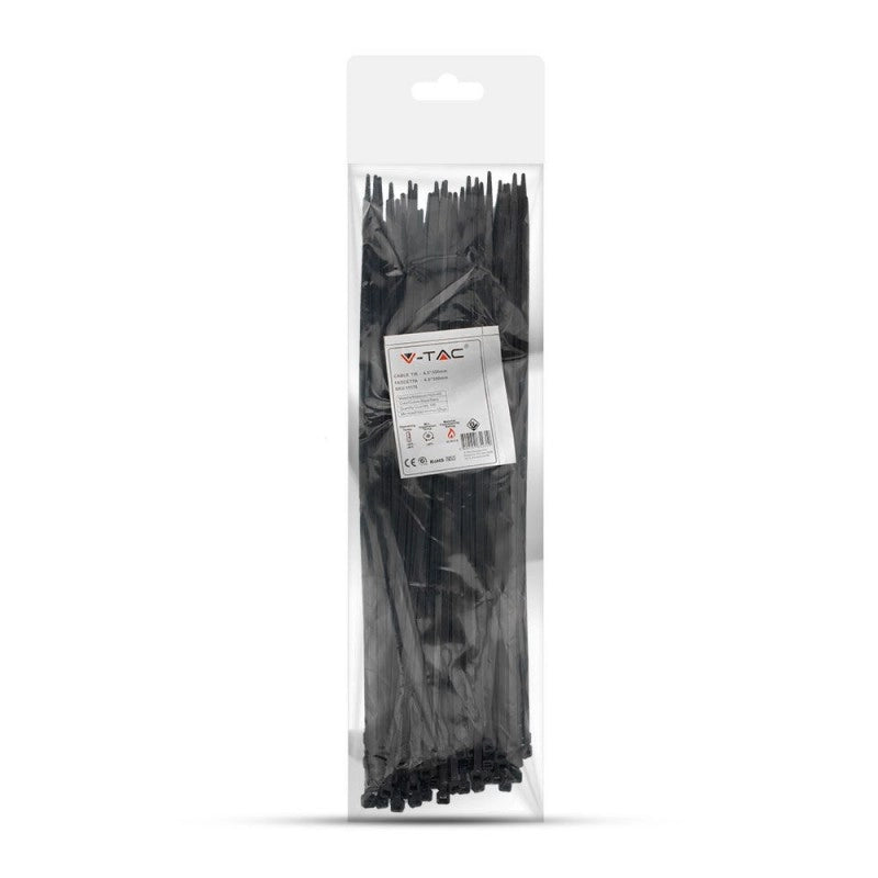 Tie per cavi - 4,5*350 mm neri 100pcs/pacco