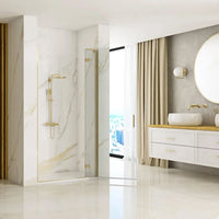 Porta Doccia Rea Hugo 100 Gold Brush + Profilo