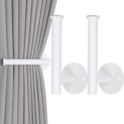 Set di 2 Cinture per tende Senza Fori - Maniglie autoadesive per tende (Bianco)