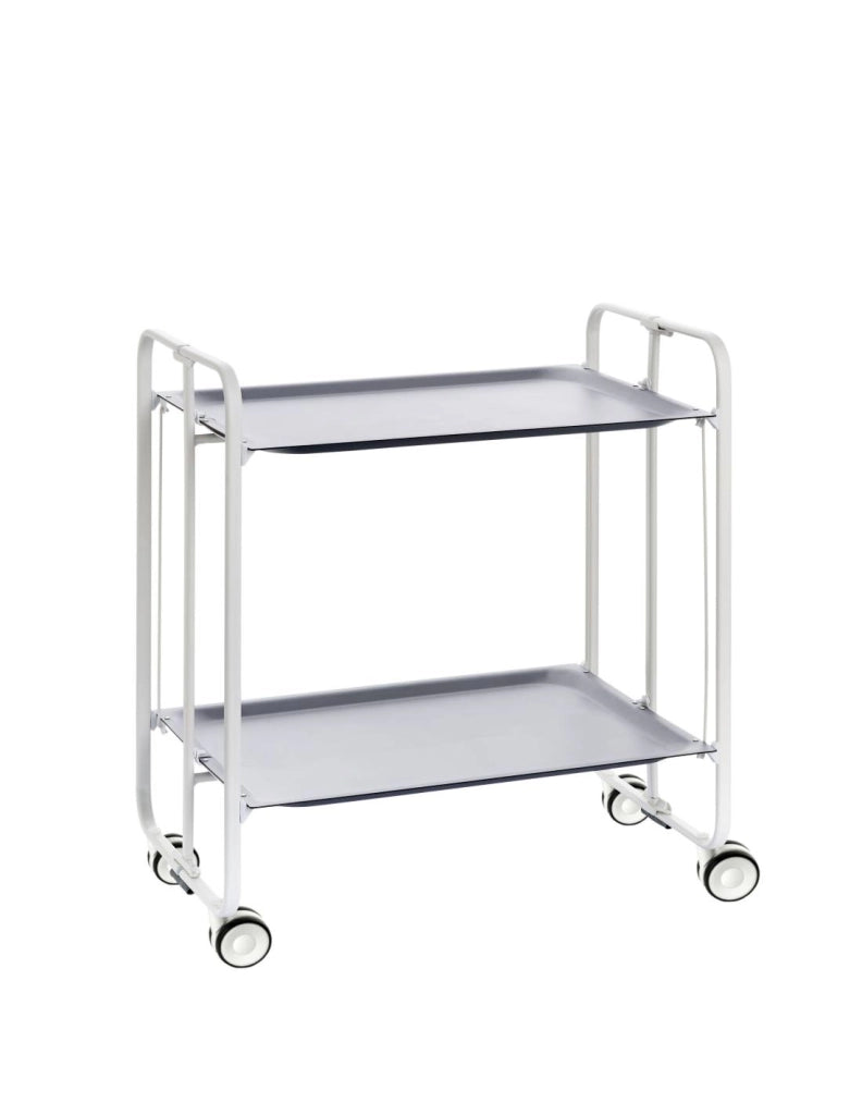 Carrello da cucina pieghevole bianco con ruote BAUHAUS 2 ripiani