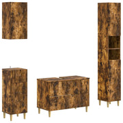 Set di Mobili da Bagno da 4 Pezzi DELFT Rovere Fumo 3417950