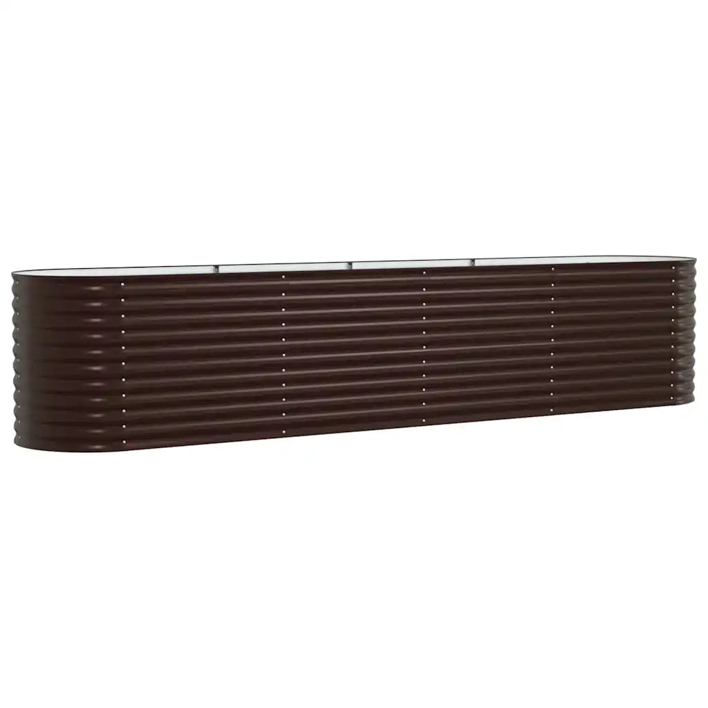 Fioriere | Cassetta per fiori | Letto Rialzato Marrone 400 x 80 x 81 cm Acciaio