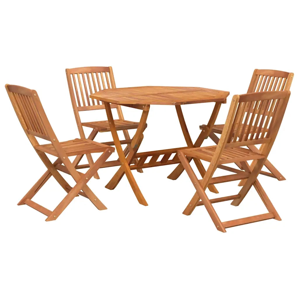 Set da Pranzo per Giardino 5 pz in Legno Massello di Acacia cod mxl 35262