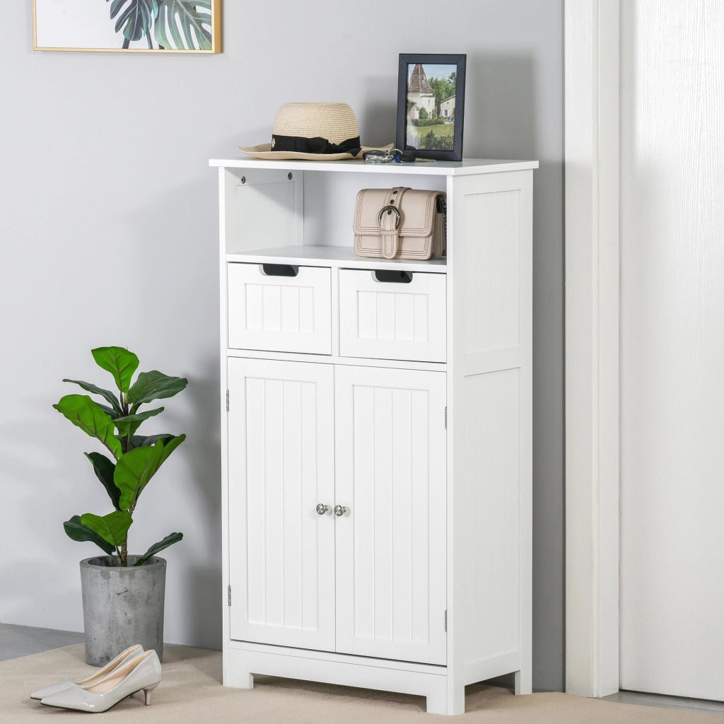 Armadio con 2 ante e 2 cassetti ¨C zephmum ¨C bianco 60x30x108,8 cm