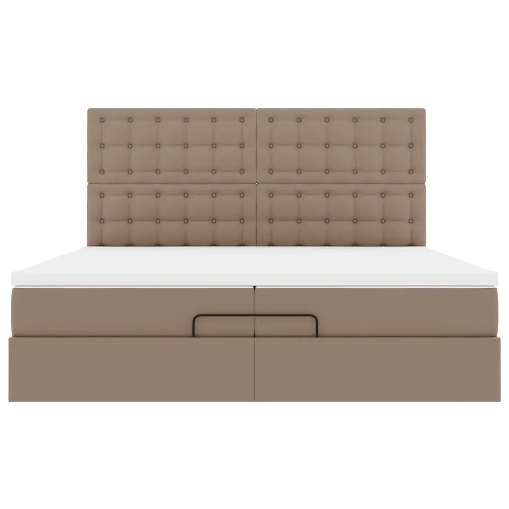 Struttura Letto Pouf con Materassi 200x200 cm Similpelle 3313025