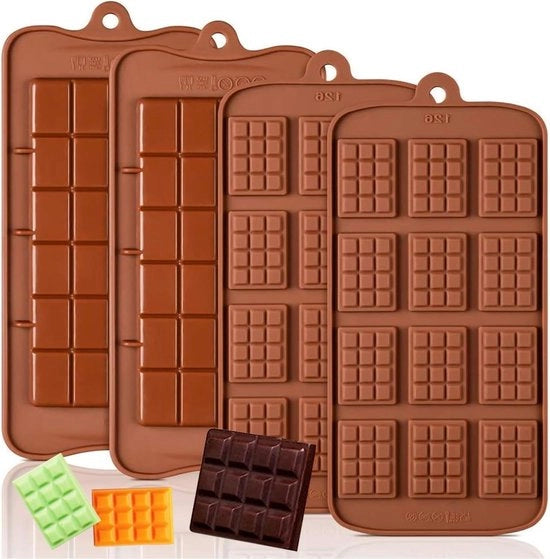 Forme di cioccolato in silicone per alimenti di alta qualità con trattamento antiaderente per forme da cioccolata che si rompono per caramelle, gelati e cubetti di ghiaccio