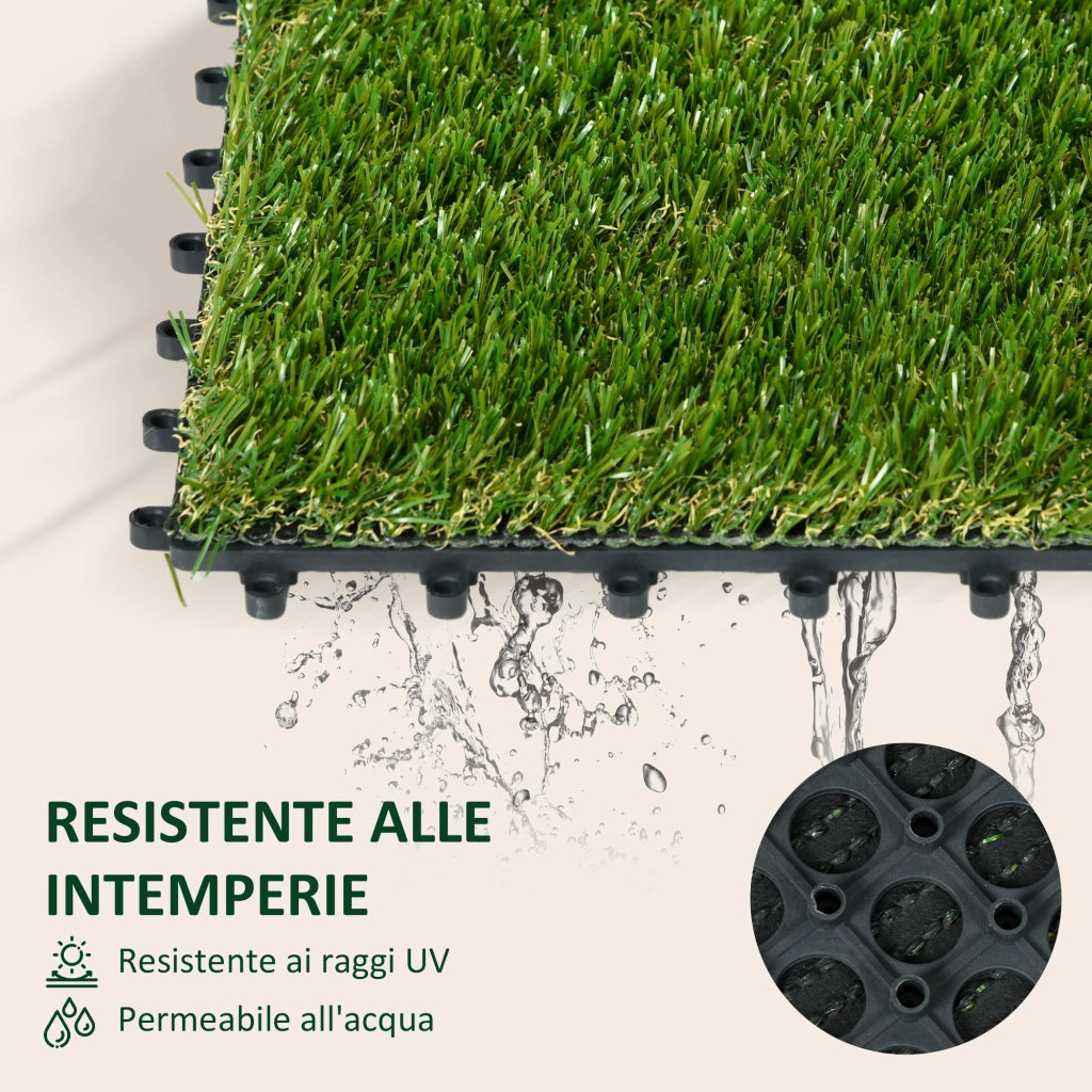 Piastrelle Erba Sintetica 30x30cm 10 Pezzi ¨C Minimal ¨C Verde
