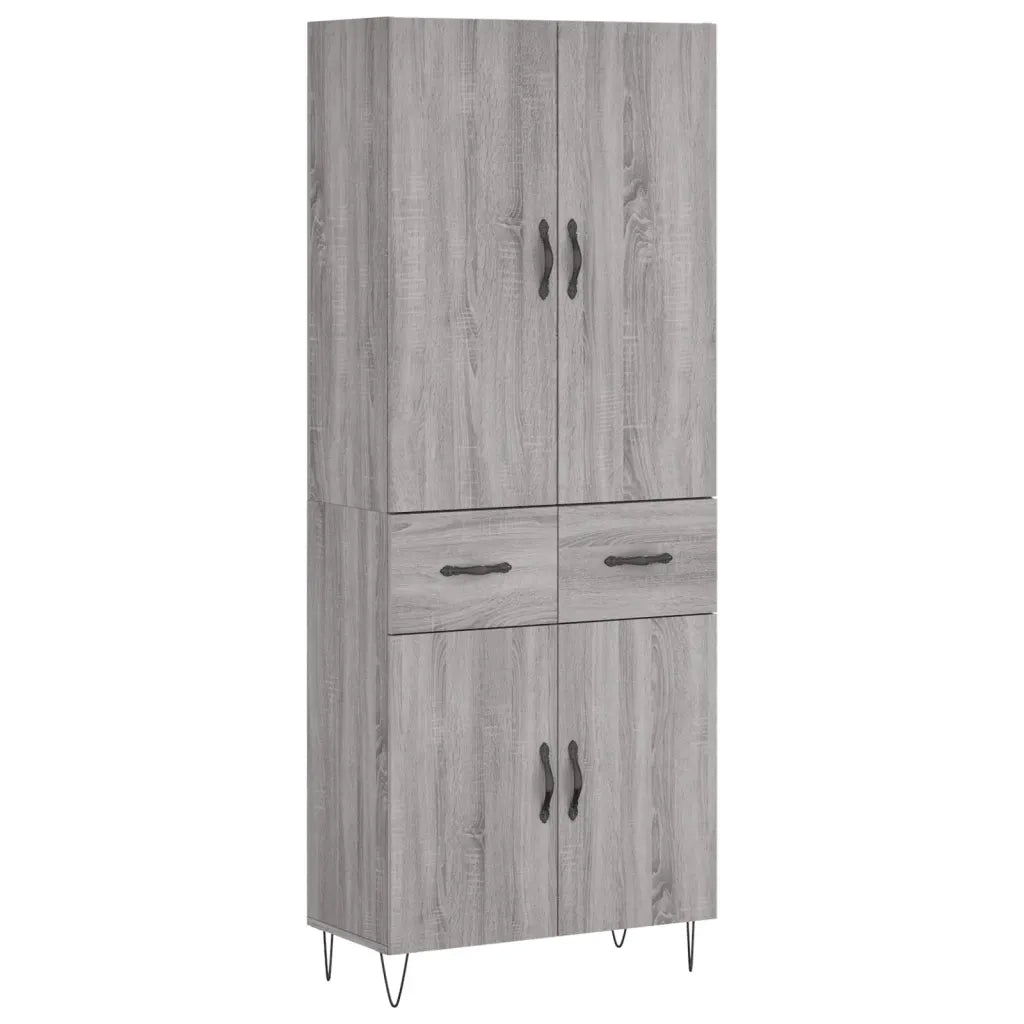Credenza Grigio Sonoma 69,5x34x180 cm in Legno Multistrato 3198183