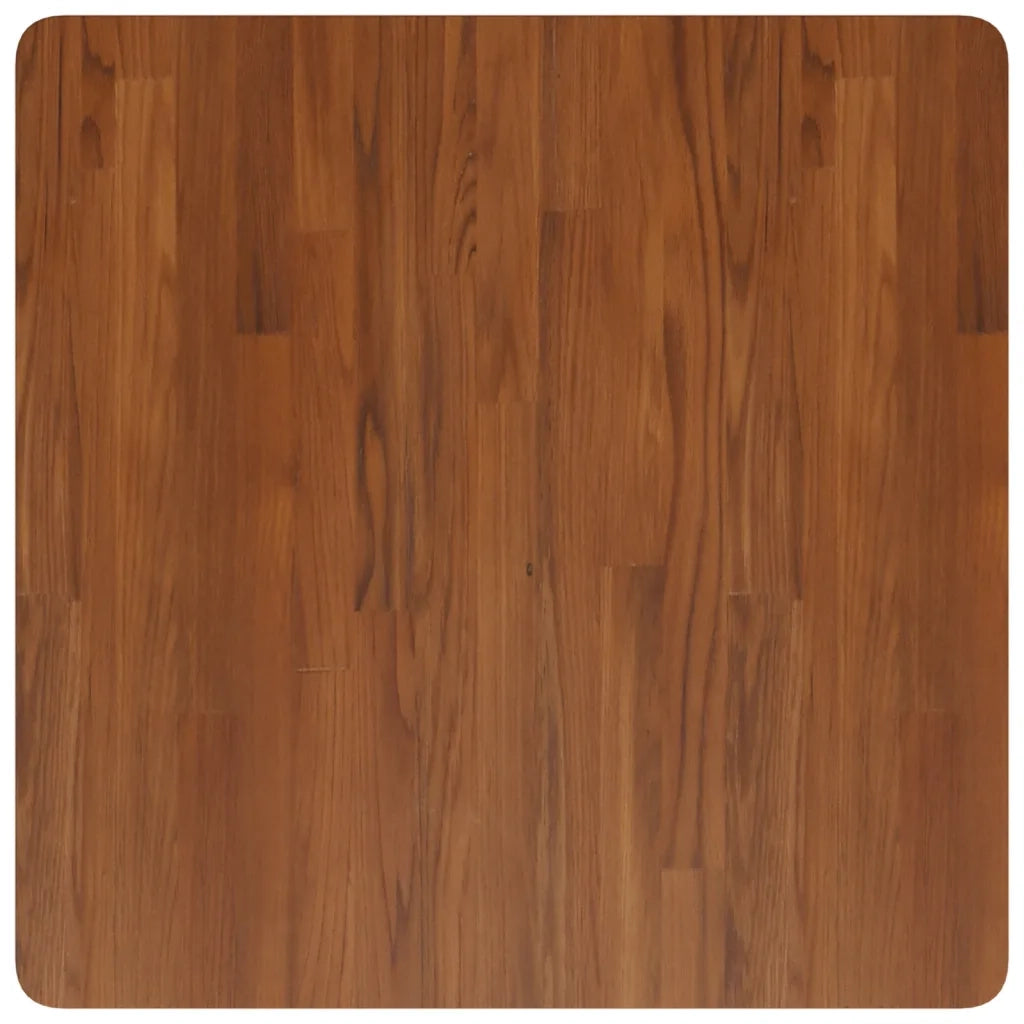 Piano Tavolo Quadrato Marrone Scuro 70x70x4cm Rovere Trattato cod mxl 68680
