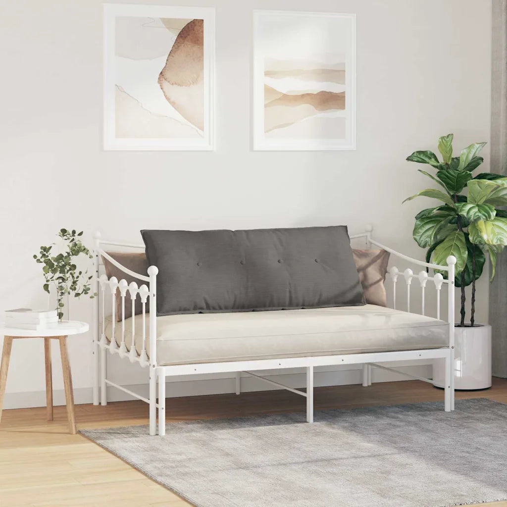 Cuscino per Schiena | Cuscino dorsale Grigio chiaro 120 x 50 cm Tessuto in Cords